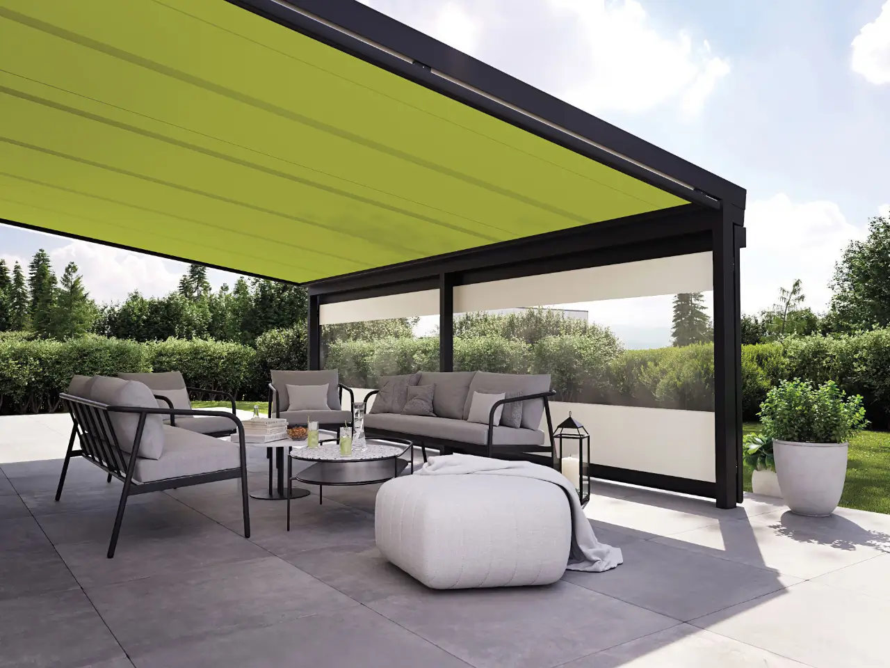 toldo veranda bajo cristal